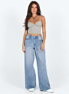 product Princess Polly Sleeveless Sweetheart  Greyer Top Grey