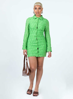 product Princess Polly V-Neck  Calvert Long Sleeve Mini Dress Green