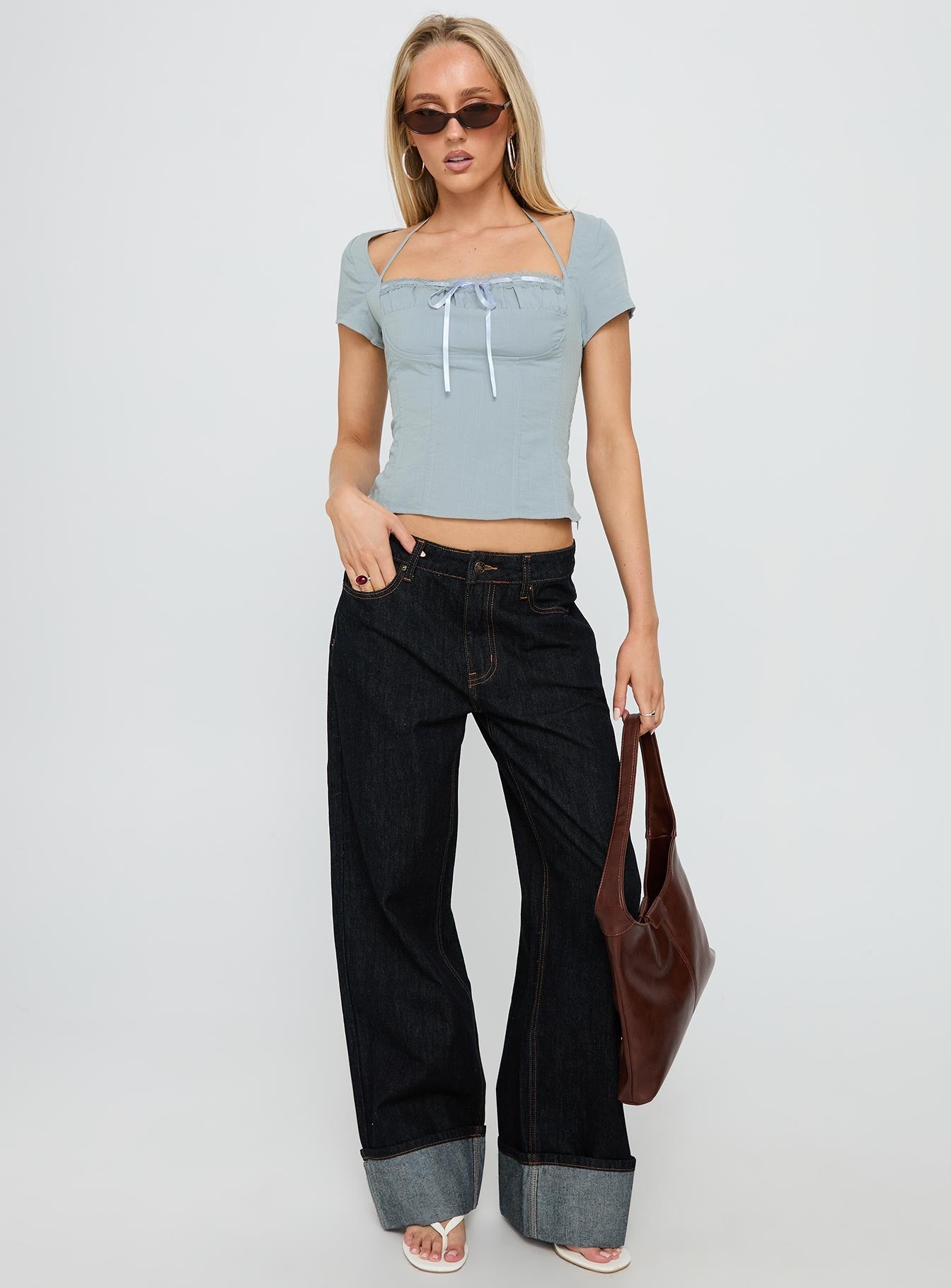 Trynia Short Sleeve Top Blue