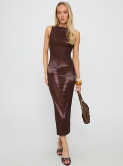 Fayola Maxi Dress Floral Brown