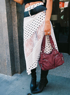 Rennar Maxi Skirt White / Polka Dot