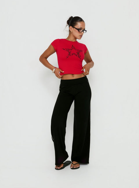 Rebel Star Graphic Baby Tee Red