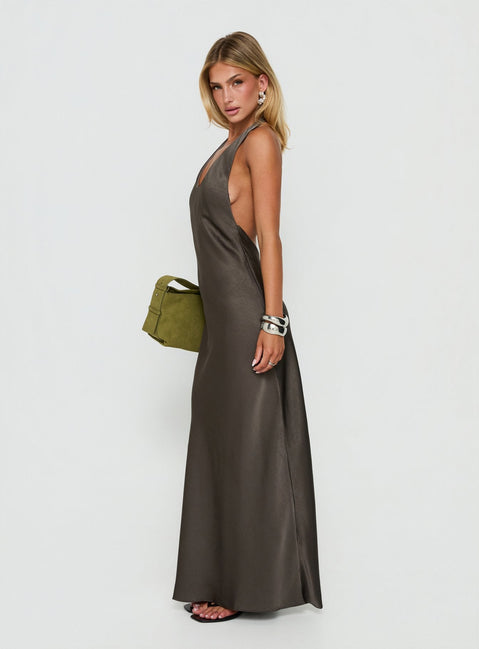 Bare Halter Maxi Dress Mocha