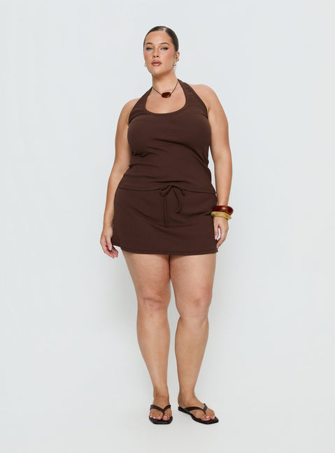 Baseline Rib Skort Brown Curve