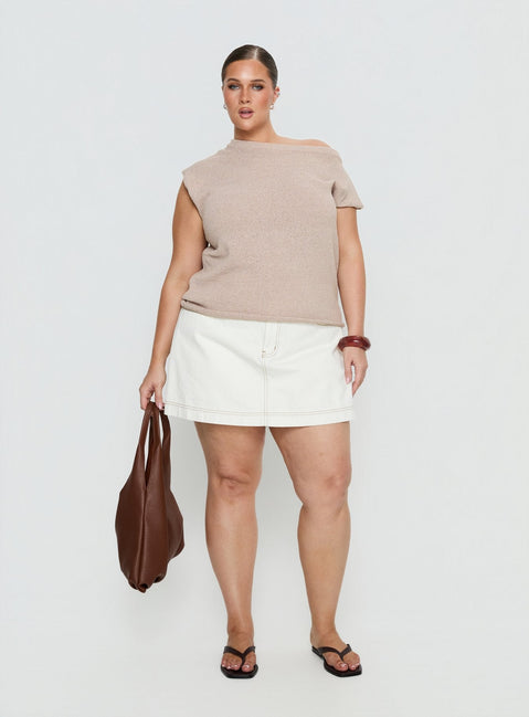 Katlynne Denim Mini Skort White Curve
