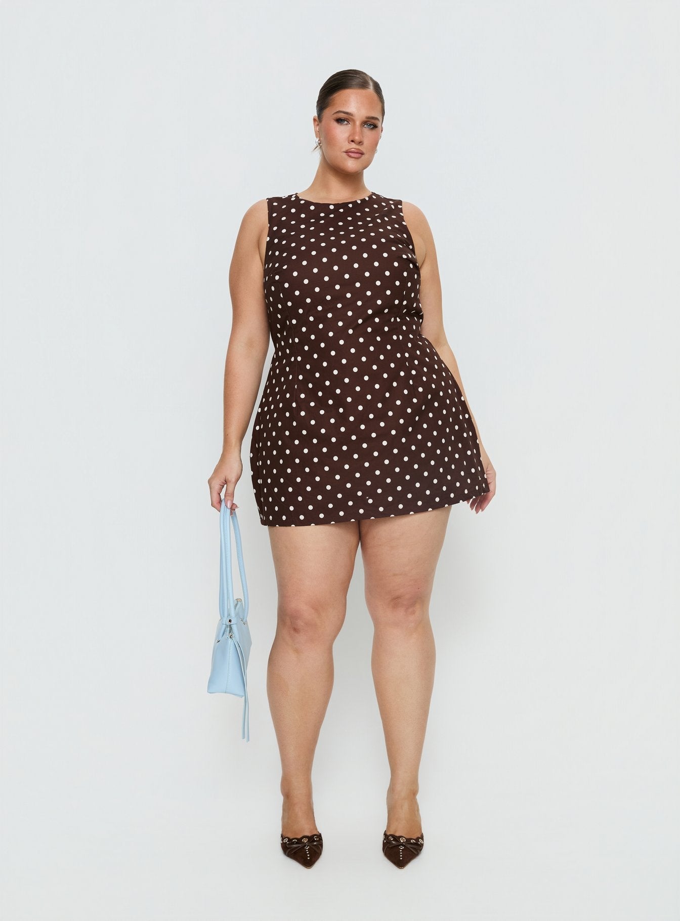 Yumiko Romper Brown Polka Curve