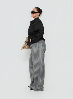 Cedars Low Rise Pant Grey Stripe Curve