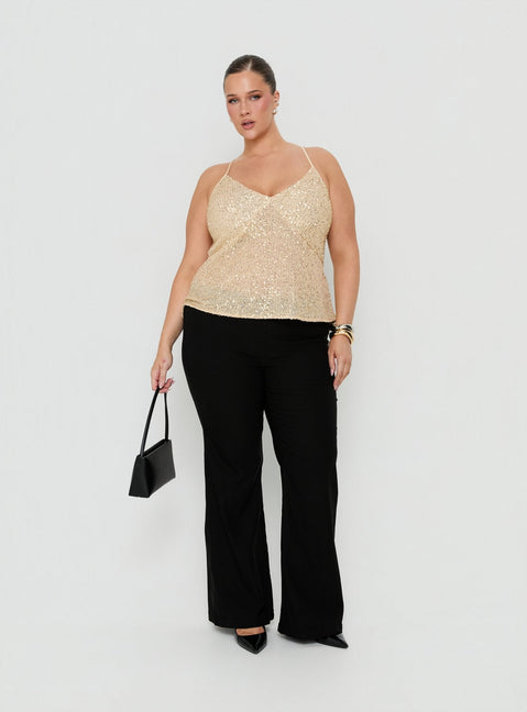 Opaline Sequin Cami Top Gold Curve