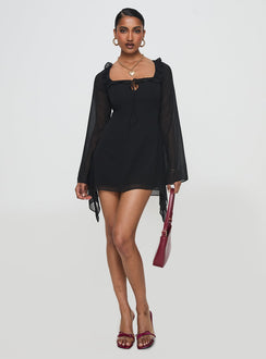 Revival Long Sleeve Mini Dress Black