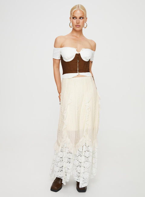 product Princess Polly Short Sleeves Sweetheart  Saturday Sinner Corset Brown