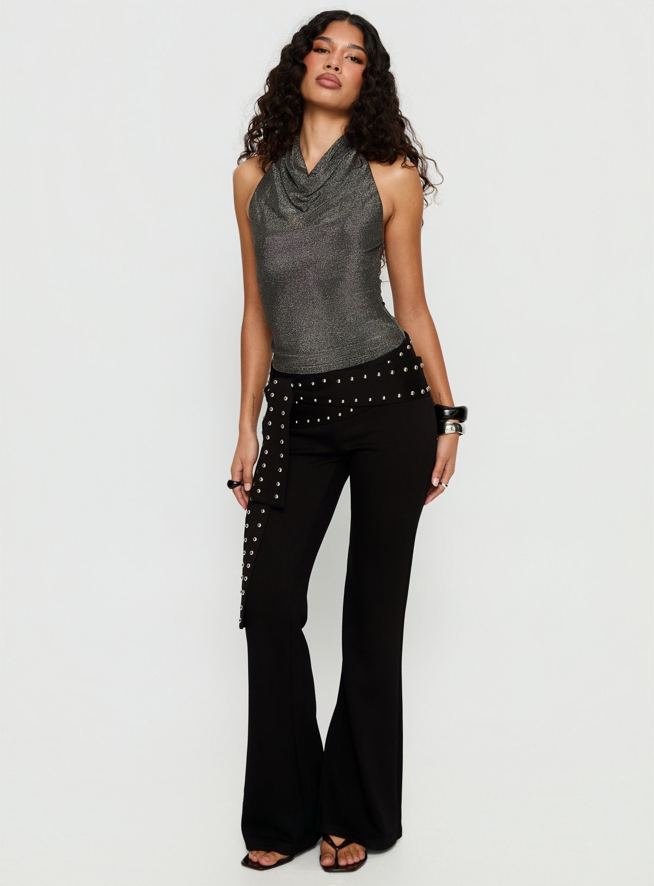 Giggle Top Charcoal Shimmer