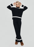 Black and cream knit sweater Mock neck, long sleeve, ribbed cuffs &amp; waist
