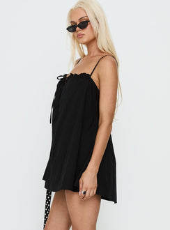 Loveless Strappy Babydoll Mini Dress Black