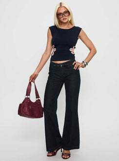 Currents Cut Out Detail Top Navy / Pink