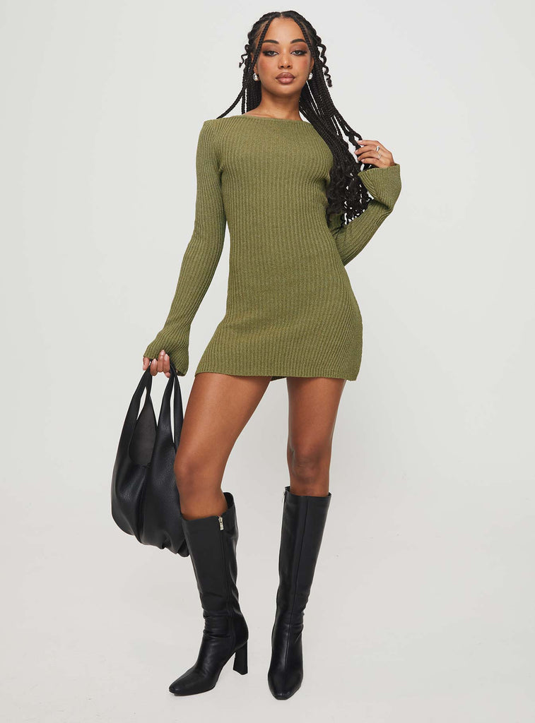 Soft Serenity Long Sleeve Knit Mini Dress - 3 Colors main image 1