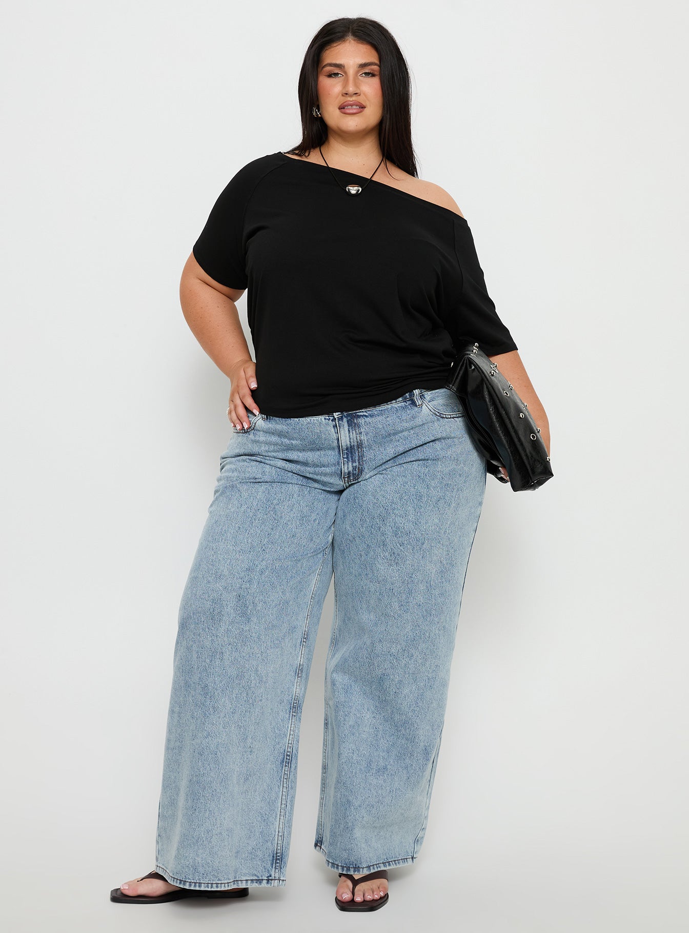 Icon Baby Off Shoulder Top Black Curve