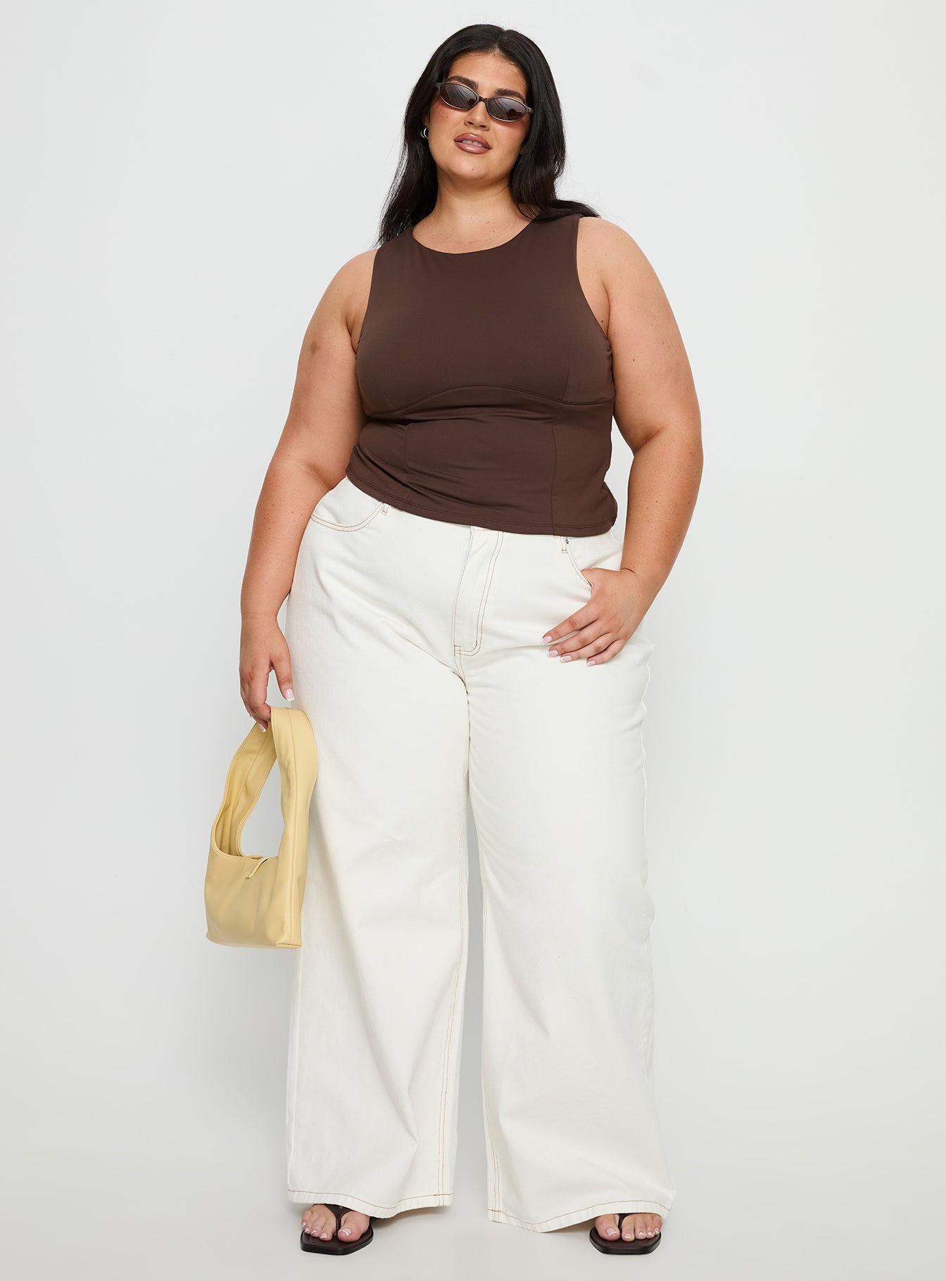 Georgetta Bust Detail Cami Top Brown Curve