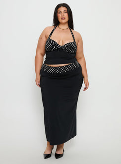 Norelle Halter Set Black Polka Curve
