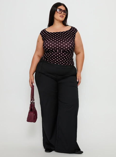 Just Have Fun Wide Leg Pant Black Curve