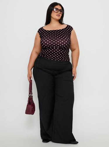 Just Have Fun Wide Leg Pant Black Curve