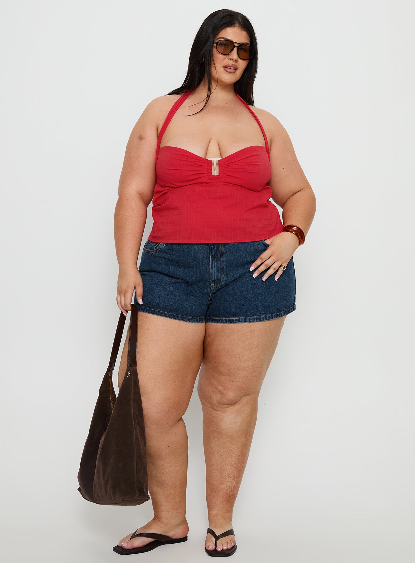 Isabetta Halter Top Red Curve