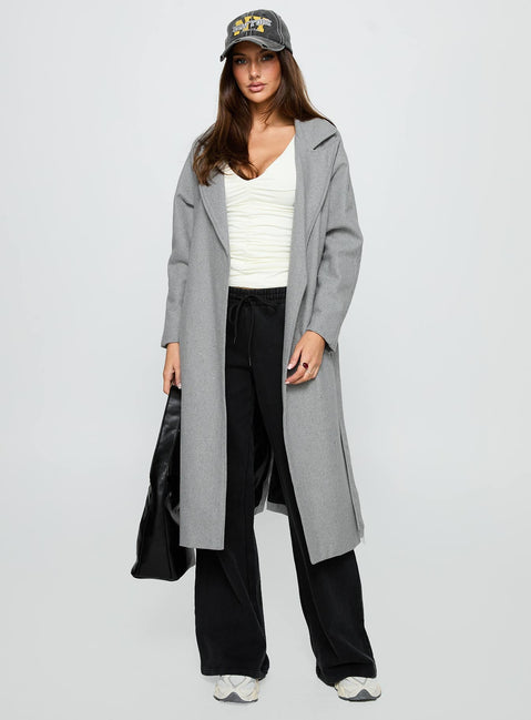 Real Talk Trench Coat Grey