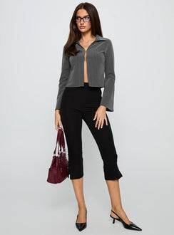 Around The Corner Long Sleeve Top Grey