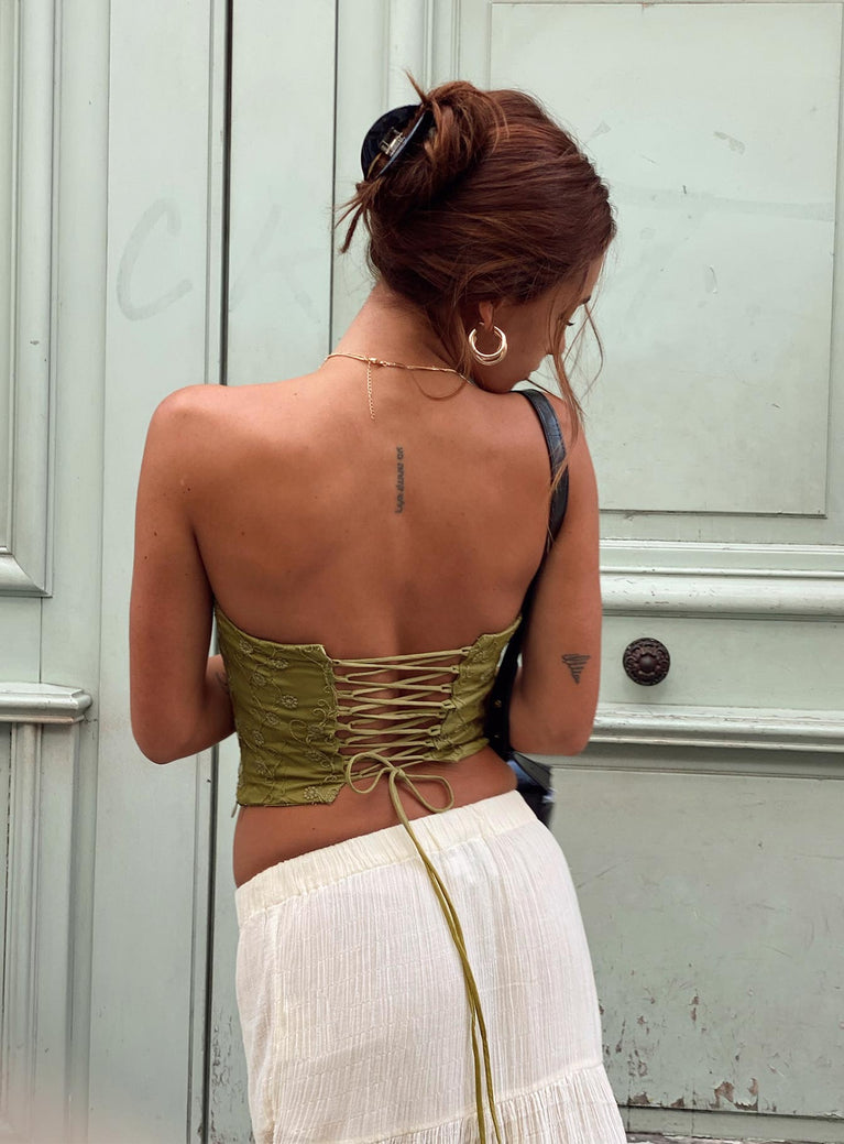 Field Daisies Corset Green