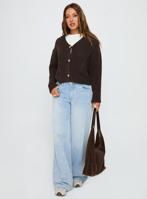 Josalynn Knit Cardigan Brown