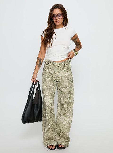 Mckinley Mid Rise Wide Leg Jeans Camouflage Petite