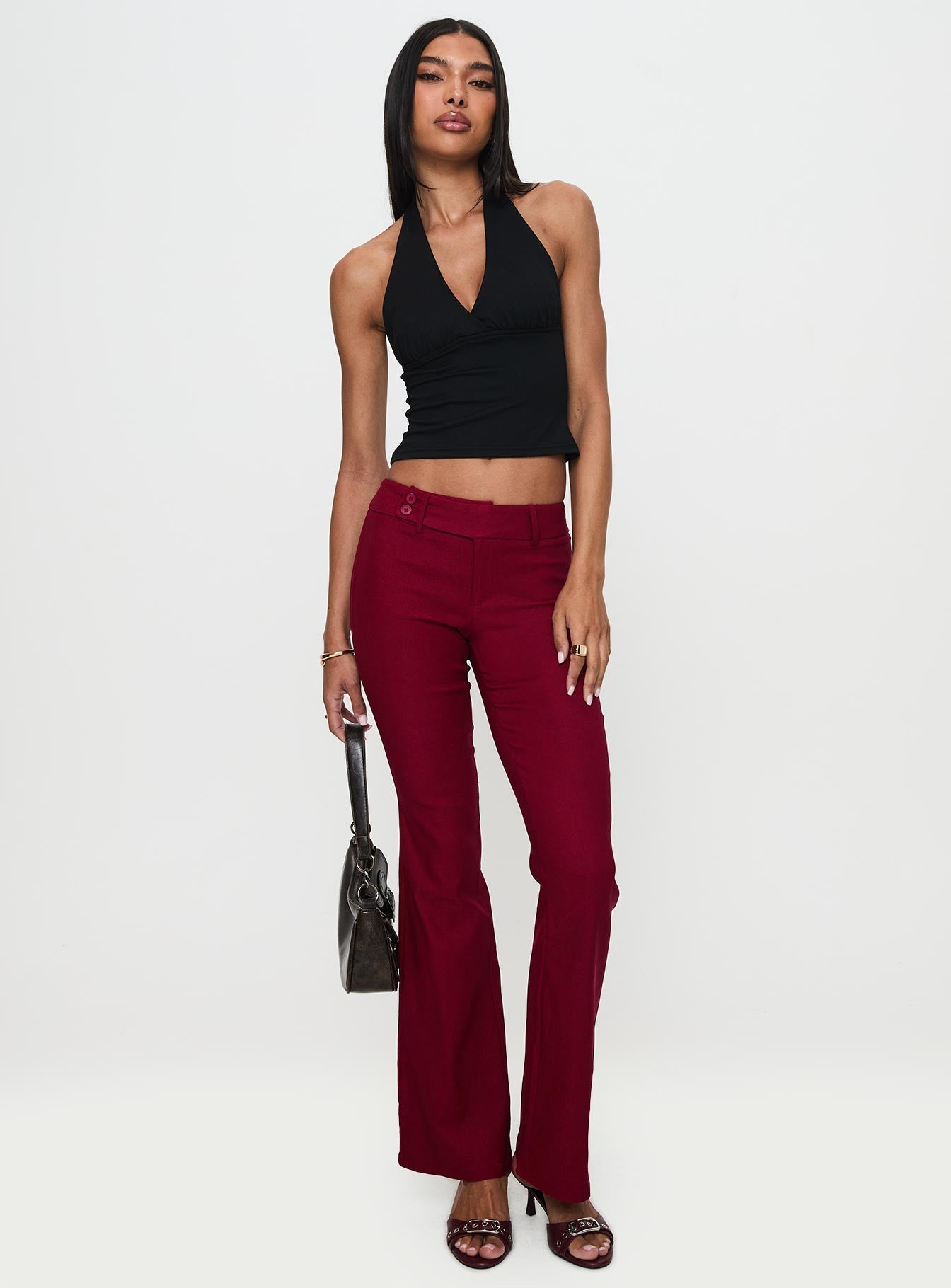Kinkirk Flared Pants Burgundy Petite