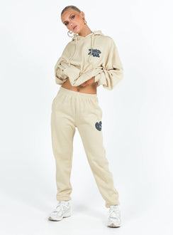 Pants Elasticated waist and cuffs Twin hip pockets Straight leg