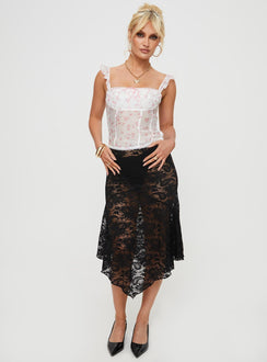 Floral print crop Adjustable shoulder straps, ribbon detail at bust, invisible zip fastening at side Non-stretch, fully lined, sheer