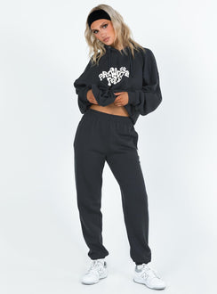 Pants Elasticated waist and cuffs Twin hip pockets Straight leg Good stretch