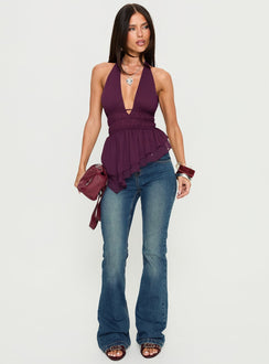 Lay It Halter Top Mauve