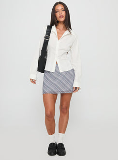 Compromise Long Sleeve Button Up Top White