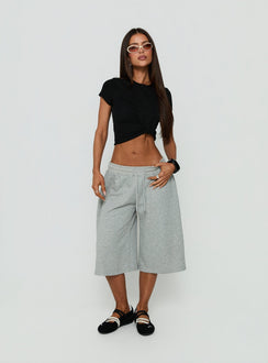 Calling Me Asymmetrical Gathered Top Black