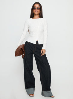 Passoni Long Sleeve Lace Top White