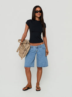 Daily Define Crew Neck Short Sleeve Top Black