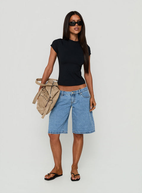 Daily Define Crew Neck Short Sleeve Top Black