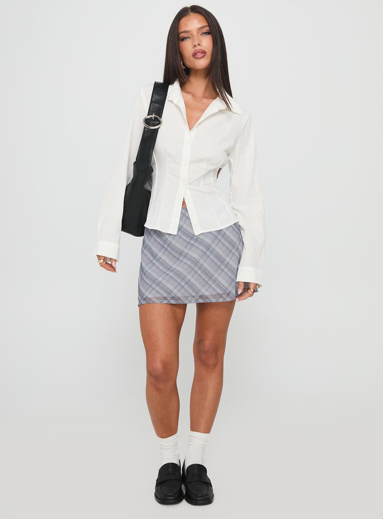 Feed The Soul Mini Skirt Grey Multi