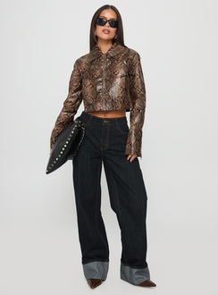 Tindra Cropped Jacket Snake