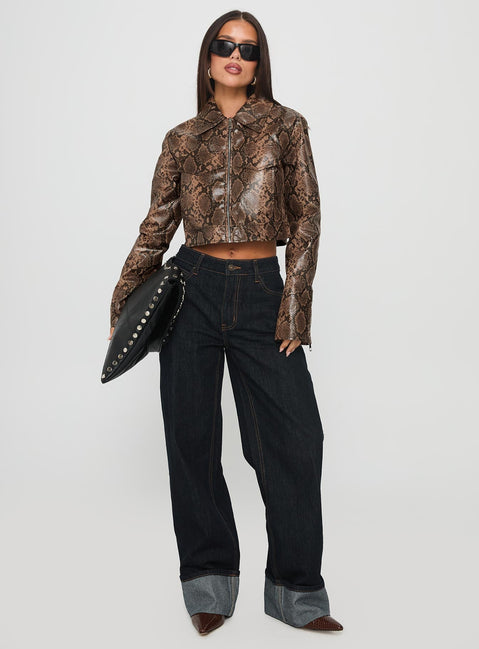 Tindra Cropped Jacket Snake