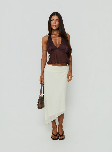 Ladylike Halter Panel Top Brown