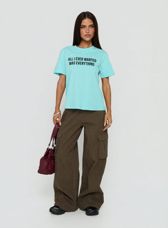 All I Ever Wanted Graphic Relaxed Tee Aqua