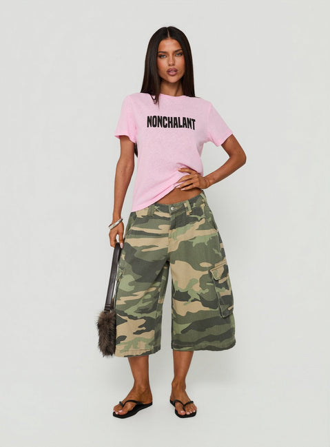 Nonchalant Girl Graphic Relaxed Tee Pink
