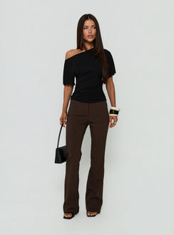 Luckiest Girl Off Shoulder Cinched Top Black