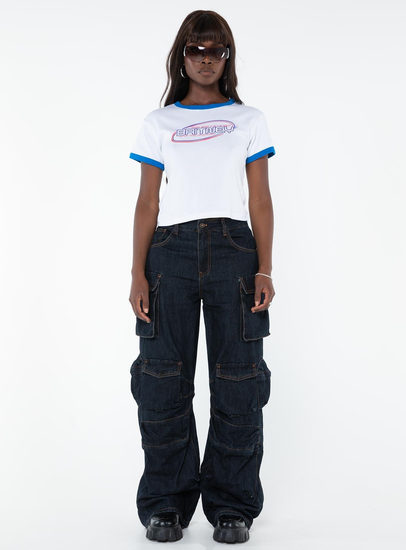 product Princess Polly Mid Rise  Smokeshow Jeans Dark Denim