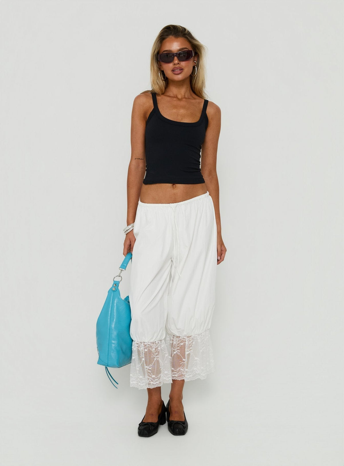 Daiana Lace Culotte Pants Cream