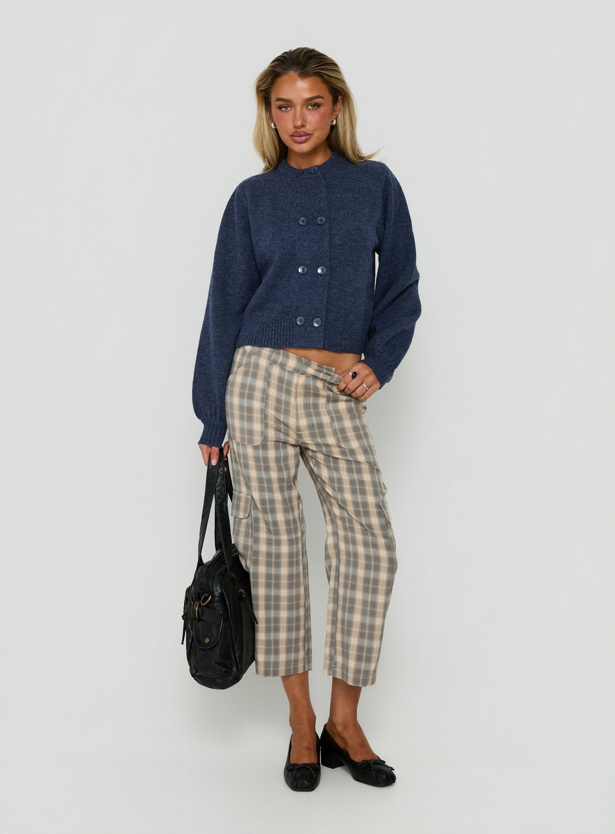 Kammi Button Up Cardigan Navy